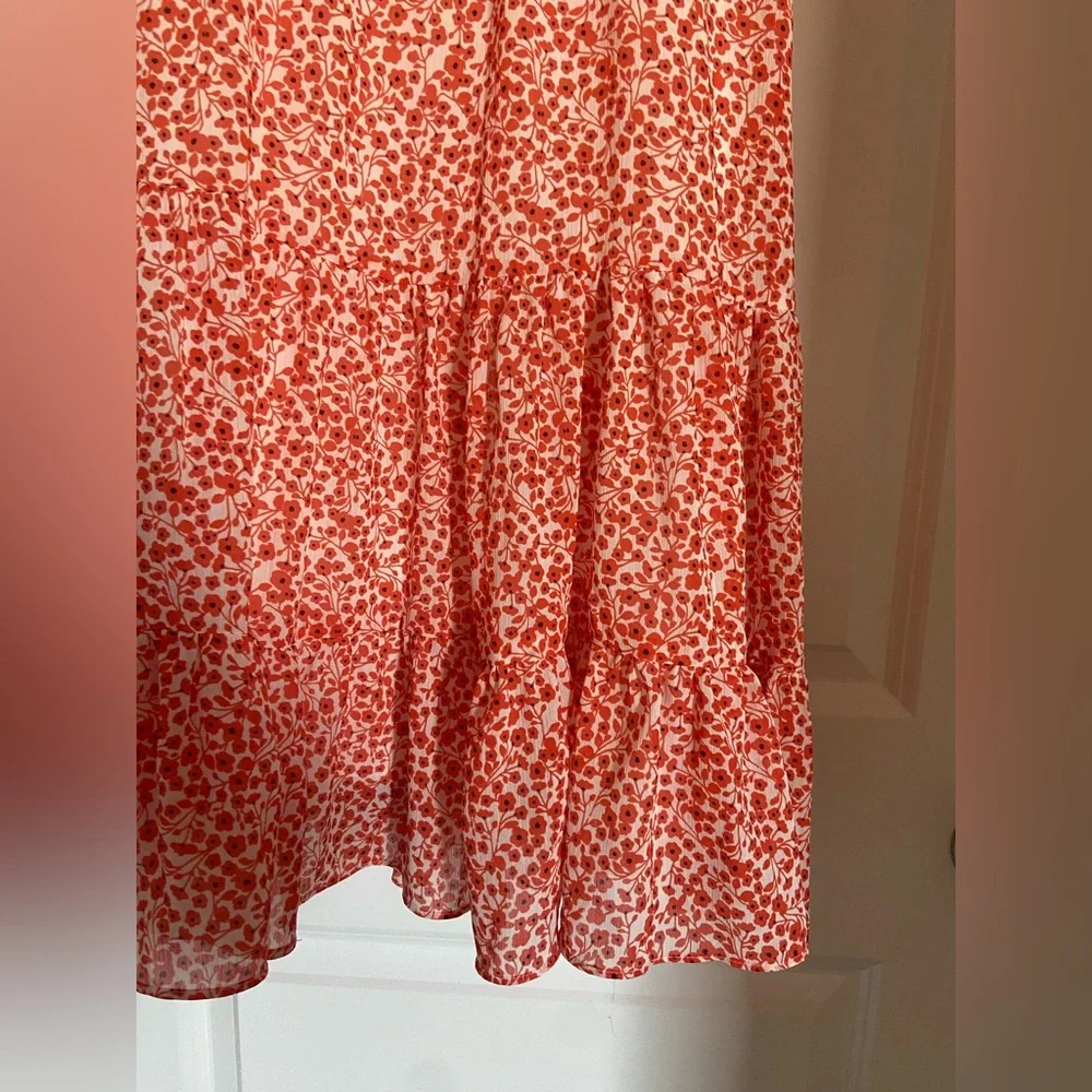 J. Crew Coral Floral Midi Dress - Picture 6 of 8